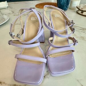 BP‎ Corquette Girl Light Purple Strappy Block Heels Size 8
